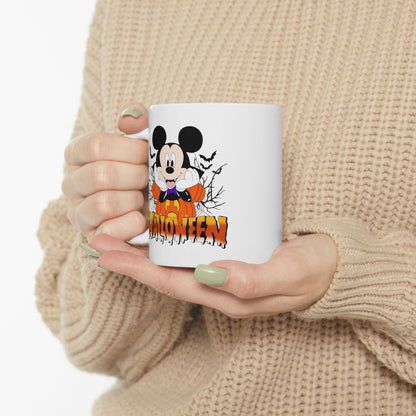 Halloween Ceramic Mug, Spooky Coffee Cup, Trick or Treat Drinkware