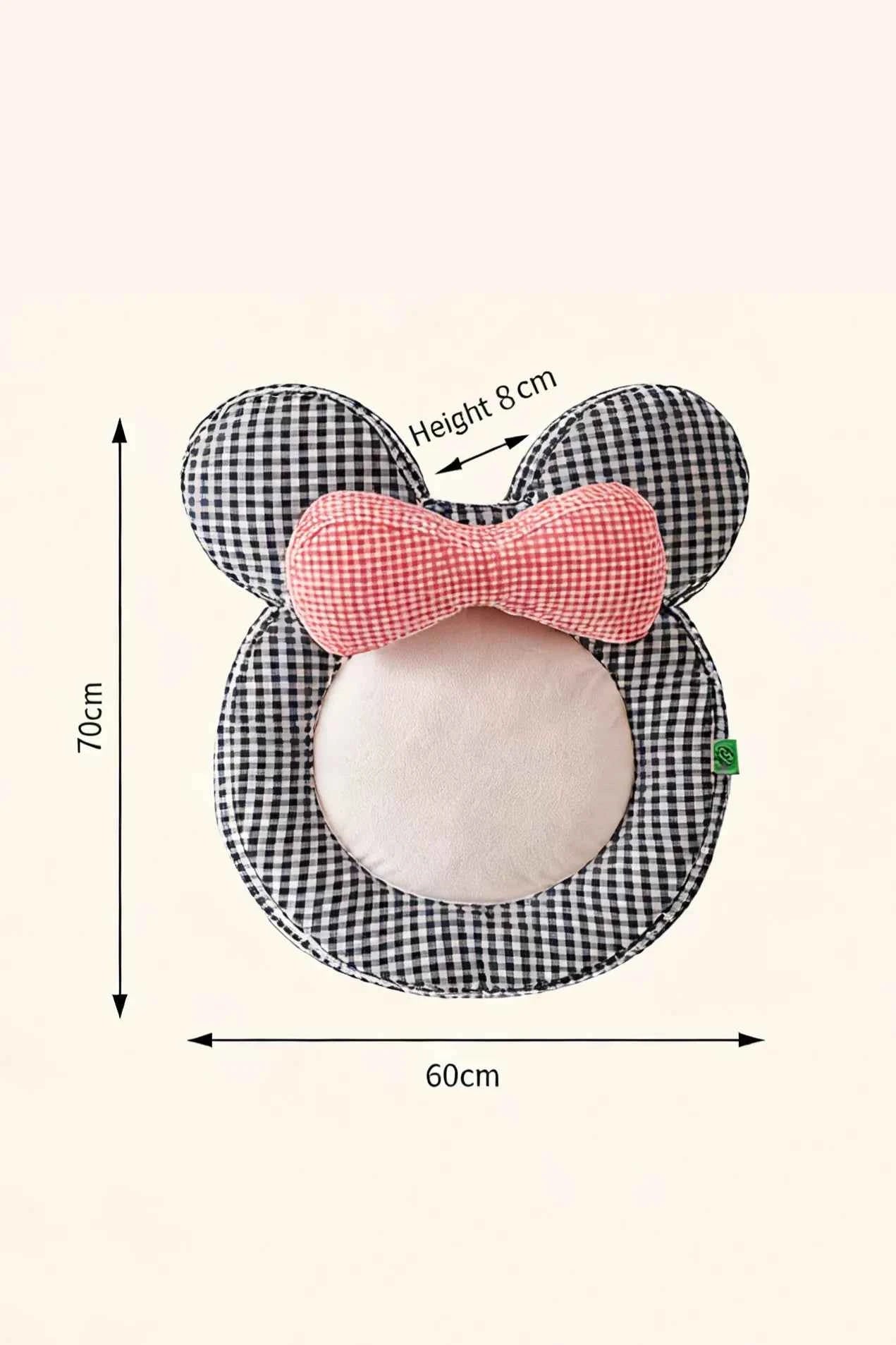 Cartoon Plaid Design Pet Mat with Bow