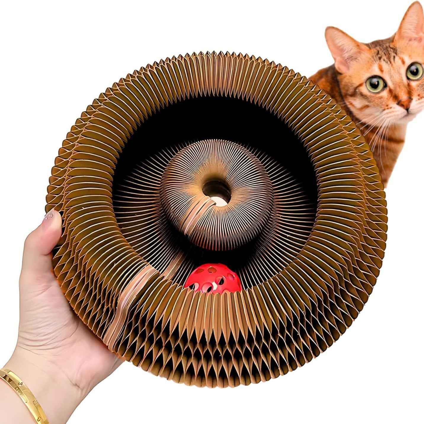 Cat Toy With Bells Accordion-style Scratching Post For Cats