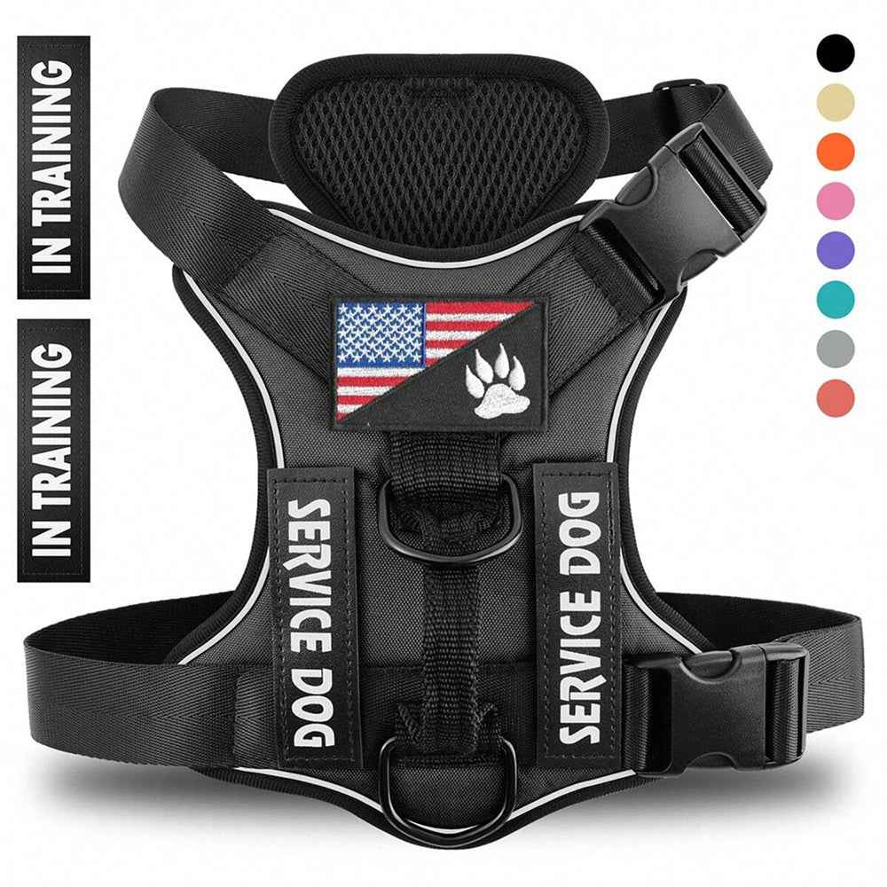 Reflective Breathable Solid Color Polyester Dog Strap