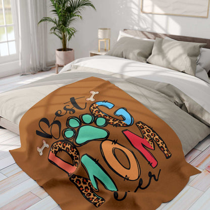 Best Dog Mom Ever Fleece Blanket - Cozy Pet Blankie