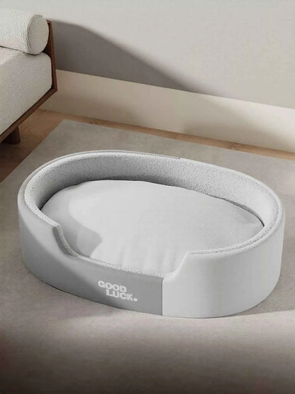 Thickened Oval Two-Tone Plush Pet Nest