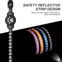 Paw Prints Tracker - Cat Collar with AirTag Holder - Purrfect Pet Haven