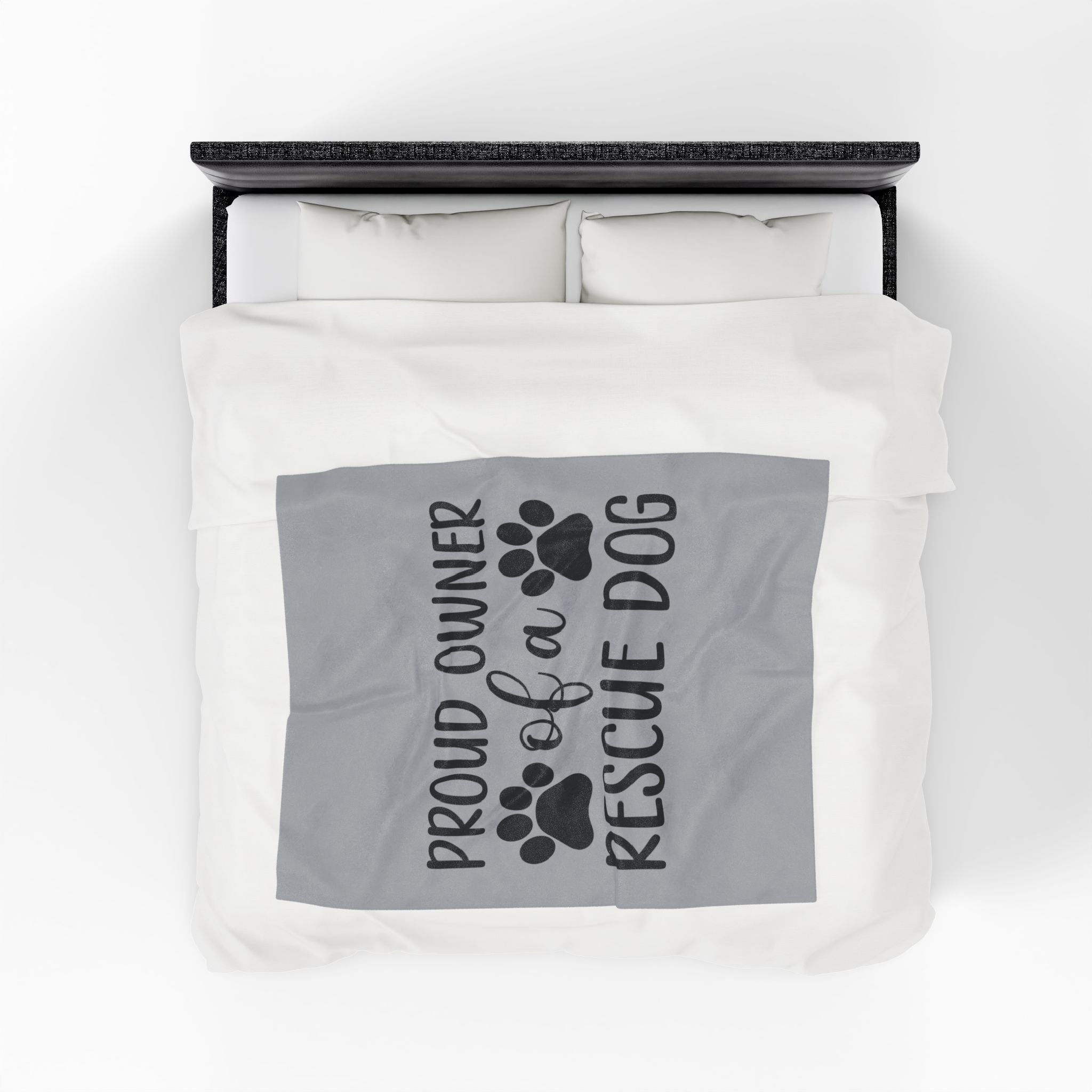 Proud Owner of a Rescue Dog Velveteen Plush Blanket - Cozy Pet Lover Gift