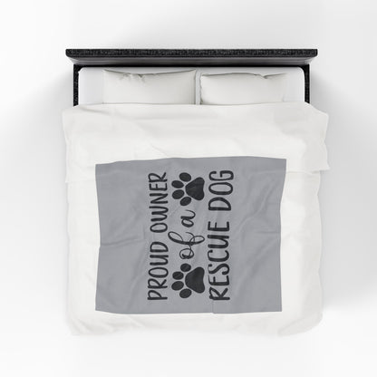 Proud Owner of a Rescue Dog Velveteen Plush Blanket - Cozy Pet Lover Gift