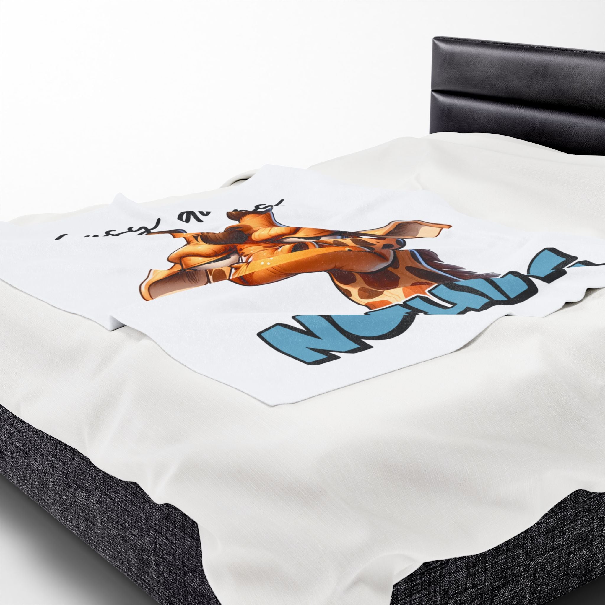 Funny Giraffe Plush Blanket - 'Busy Doing Nothing'