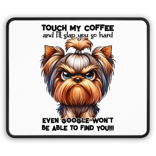 Funny Coffee-Themed Gaming Mouse Pad - Touch My Coffee & I'll Slap You | Purrfect Pet Haven