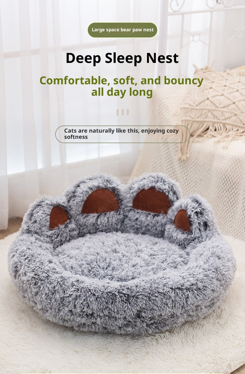 Pet Bed - Round Plush Thickened for Dogs & Cats
