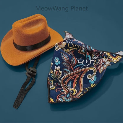 Premium Quality Cute Pet Hat Scarf Set For Cats Small Dogs