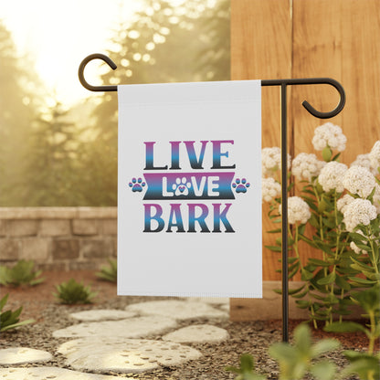 Dog Lovers Garden Banner - 'Live Love Bark' Decorative Flag