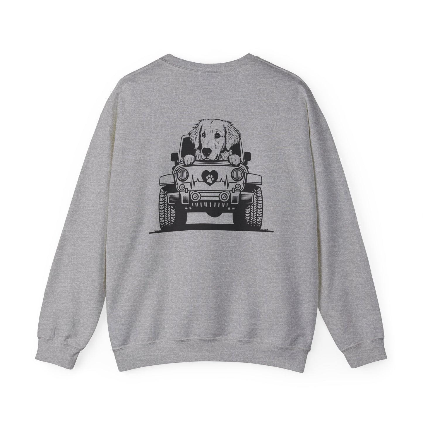 Golden Retriever Jeep Sweatshirt - Dog Lover's Heavy Blend