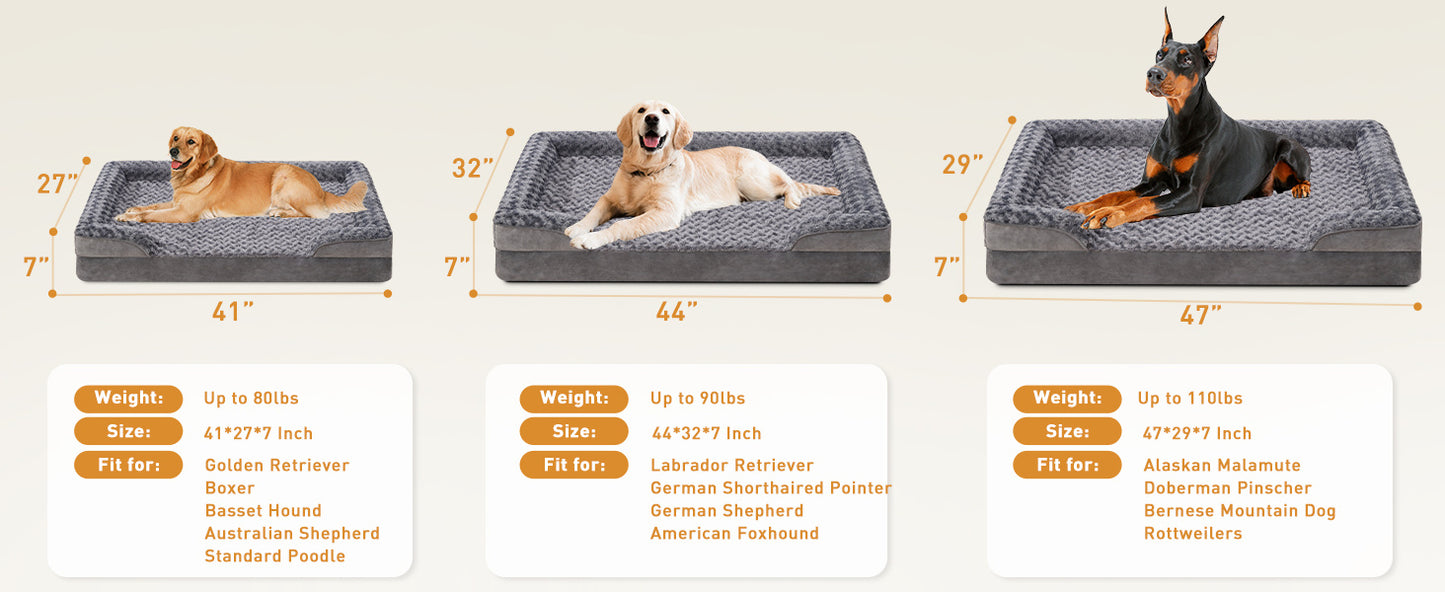 Chew Proof Orthopedic Dog Sofa - Washable Luxury Bed