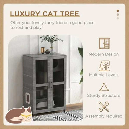 Ultimate Cat Tree Villa Apartment with Wheels - Premium Mobile Cat Furniture