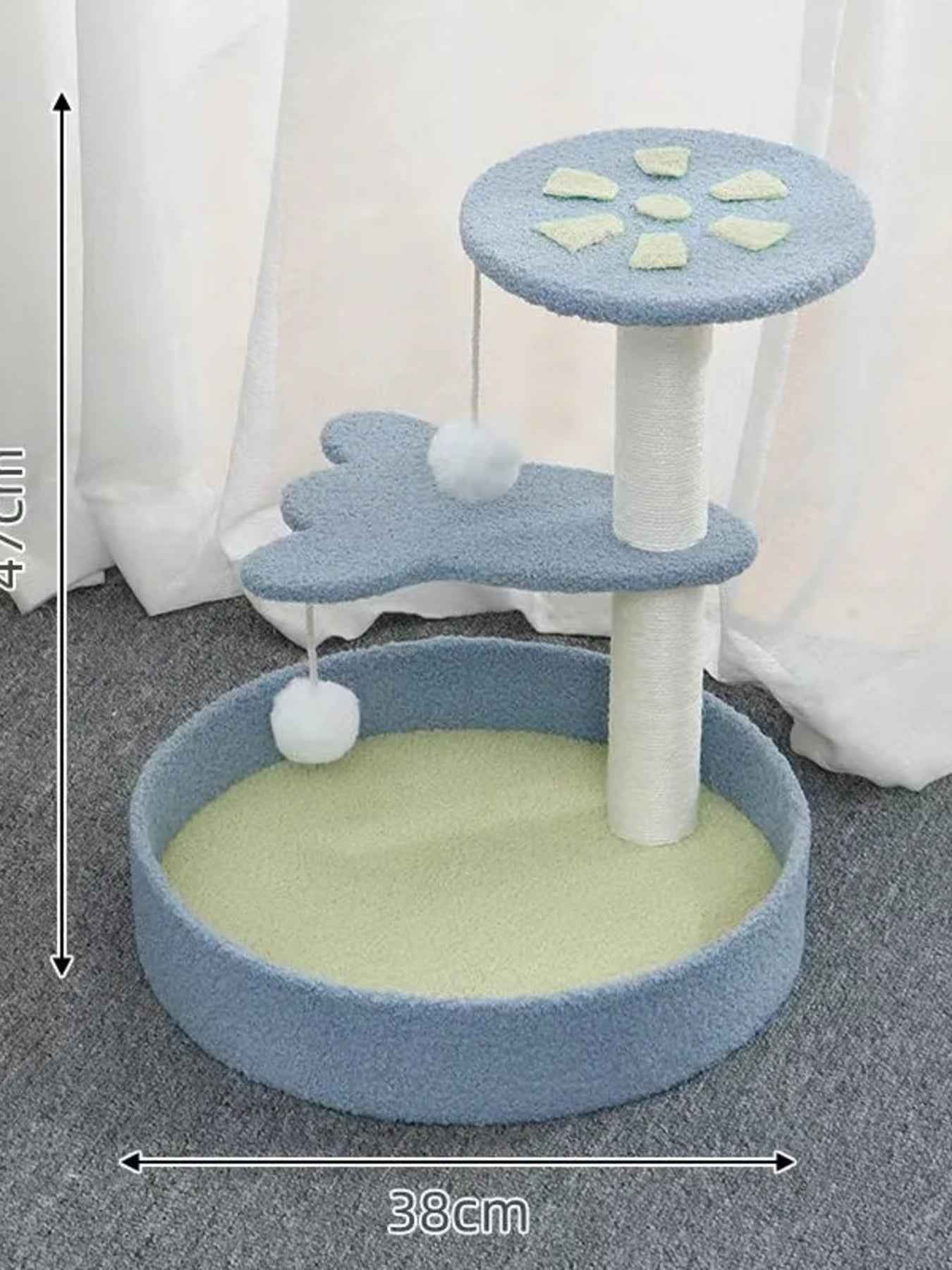 Cat Scratching Post with Cat Bed and Toy