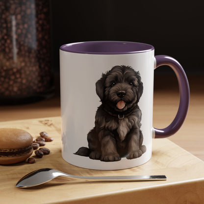 Cute Bouvier Des Flanders Dog Design Accent Coffee Mug - 11oz & 15oz