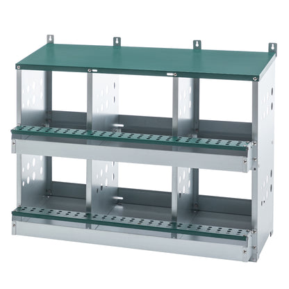6-Compartment Chicken Nesting Box - Roll-Away Egg Collection