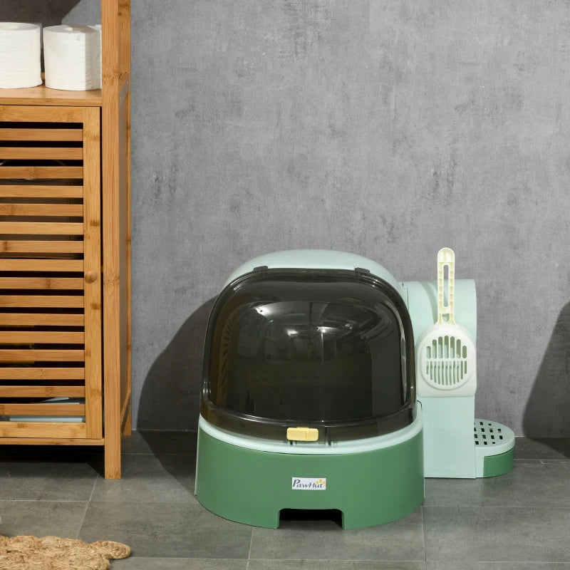 Cat Litter Box - Enclosed Space Capsule with Scoop - Purrfect Pet Haven