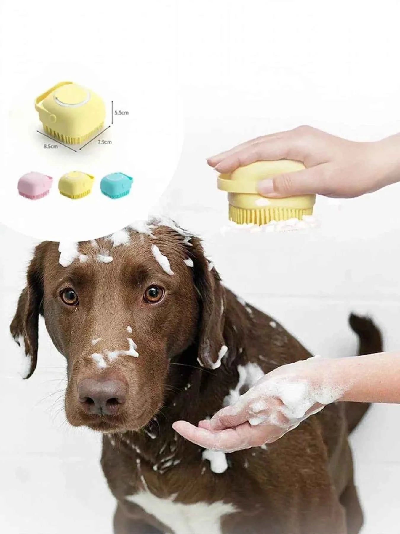 Cute Cartoon Silicone Pet Bath Brush