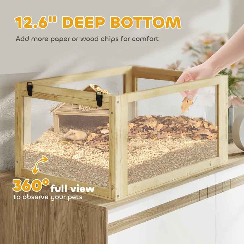 Wooden Hamster Cage - 3 Tier Detachable Bottom