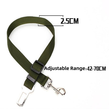 Dog Car Seat Belt - Adjustable Pet Safety Harness Leash