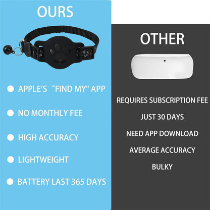 Paw Prints Tracker - Cat Collar with AirTag Holder - Purrfect Pet Haven