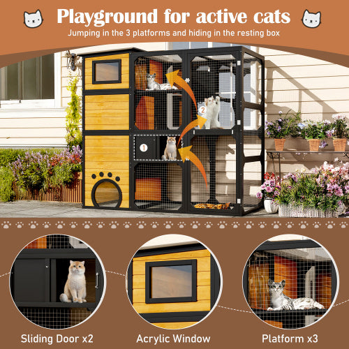Outdoor Cat Catio - 4-Tier Window Enclosure by GO