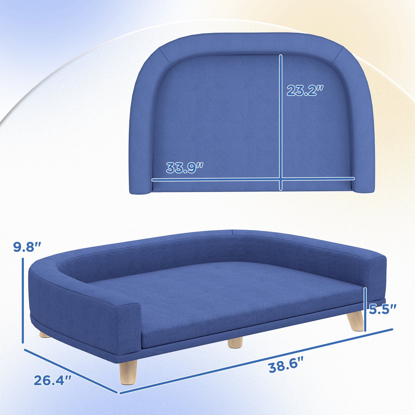 Dog Sofa Couch Bed - Large Washable Cushion for Dogs & Cats