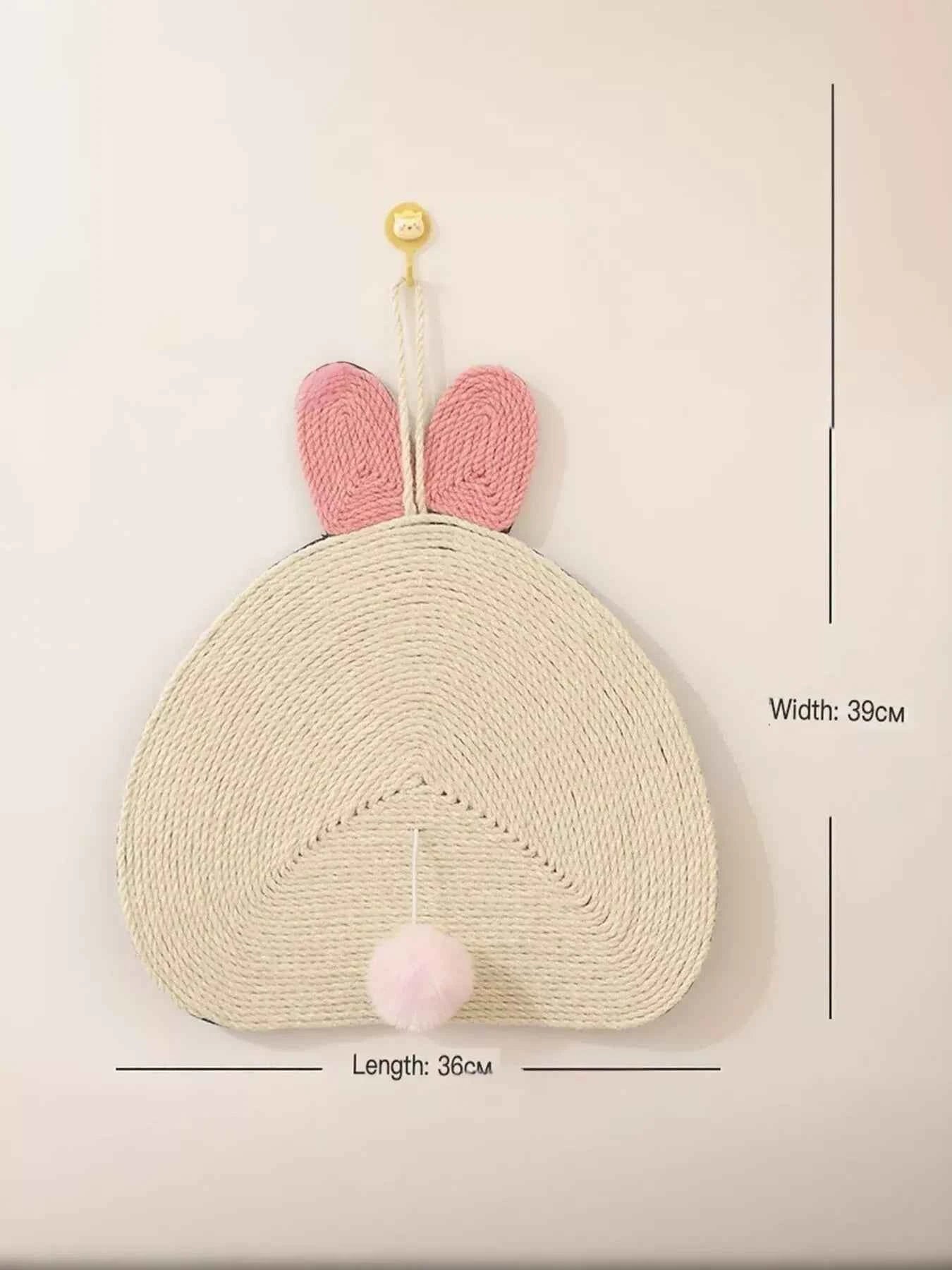 Cute Animal Design Hanging Cat Scratching Post with Dangling Balls