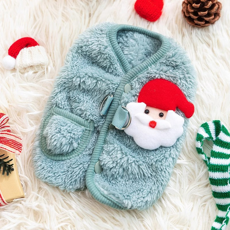 Festive Dog Coat - Warm Fleece Winter Jacket - Purrfect Pet Haven