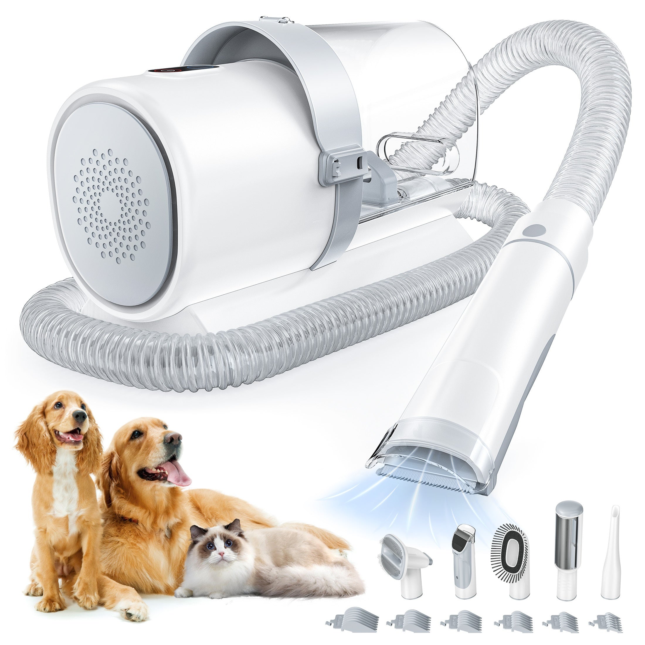 Professional Pet Grooming Vacuum Kit with Clippers - 5 Groomer Tools