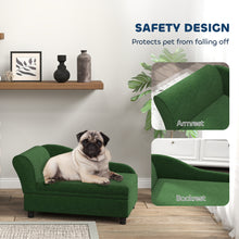 Pet Sofa Bed with Storage - Green Couch for Cats & Small Dogs
