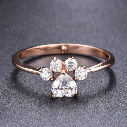 Cute Rhinestone Cat-claw Shaped Fashion Personality Ring  - Women's Jewelry