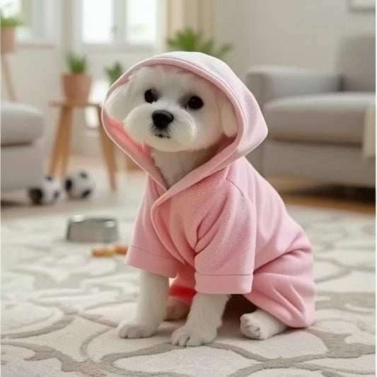 Pet Bath Towel Dog Wearable Bathrobe Soft And Thickened Fleece