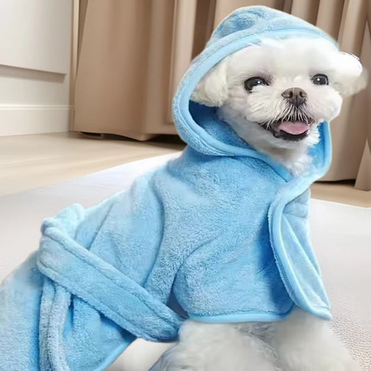 Pet Bath Towel Dog Wearable Bathrobe Soft And Thickened Fleece