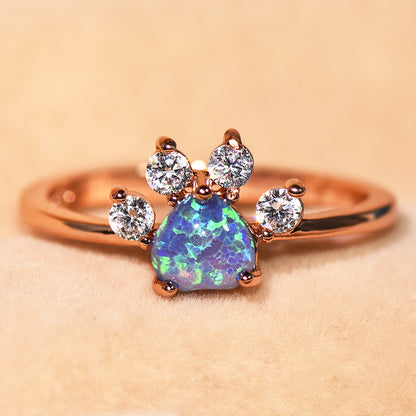 Cute Rhinestone Cat-claw Shaped Fashion Personality Ring  - Women's Jewelry