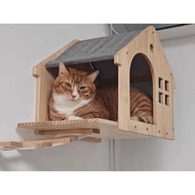 Masterpiece Wall Mounted Cat Furniture Cat Climber with Kitty House - Save Space Thickened Board for Sleeping Playing