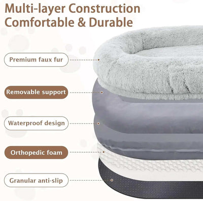 Giant Dog People Bed Fits Adult and Pet - Large Oversize Washable Dog Bed