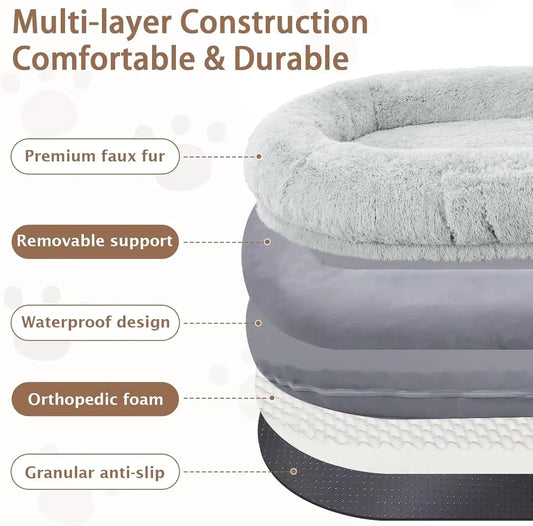 Giant Dog People Bed Fits Adult and Pet - Large Oversize Washable Dog Bed