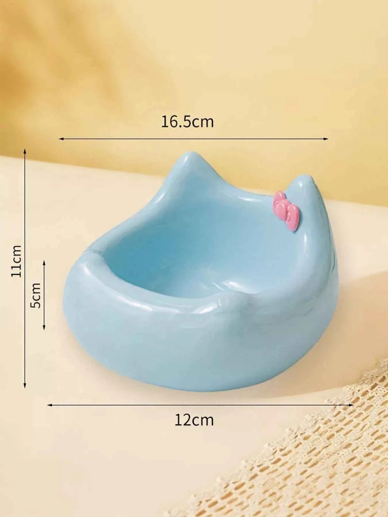 Ceramic Pet Bowl with Bowknot