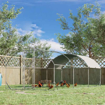 Large Metal Chicken Coop - Waterproof Dome Shaped Cover