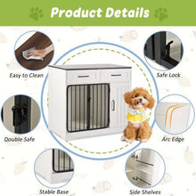 GO 37.4 Dog Crate Furniture, Indoor Dog Kennel With 2 Drawers And Storage Cabinet, Modern Furniture Dog Crate Side End Table For Small Medium Dogs, White