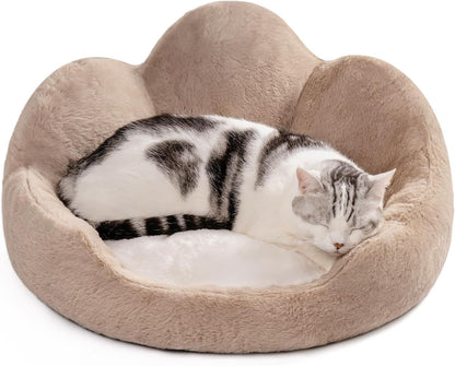 Cozy Khaki Flower Pet Bed - Washable