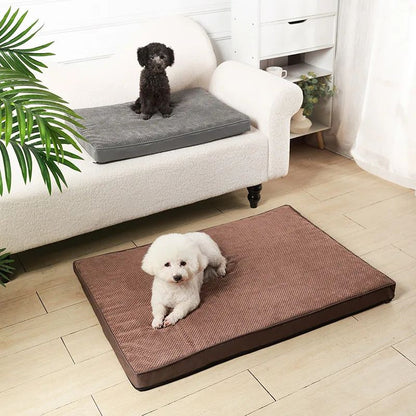Memory Foam Pet Bed Mat with Removable Cover for Cleaning - Small to X-Large