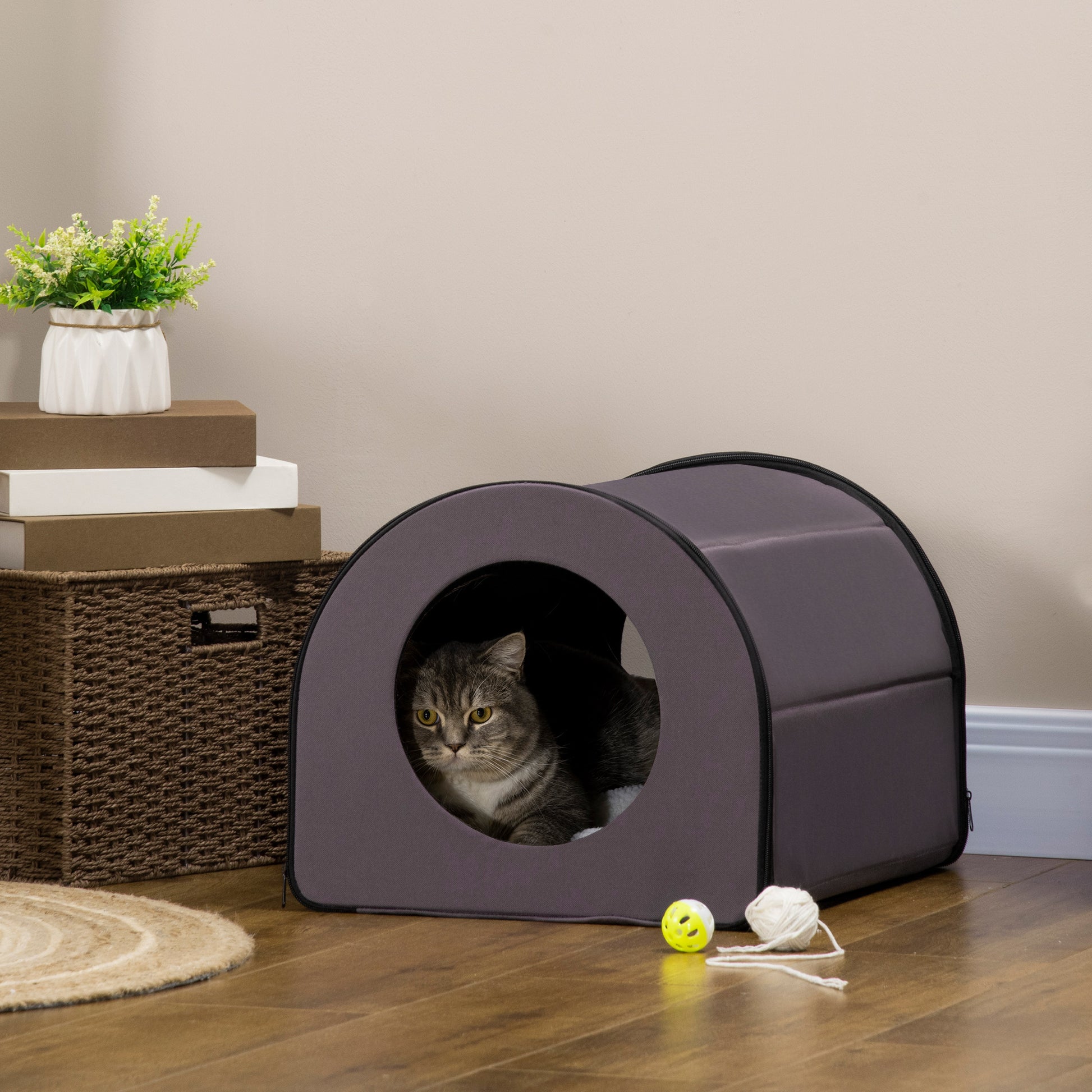 Cozy Warmth Haven - Heated Cat House Shelter - Purrfect Pet Haven