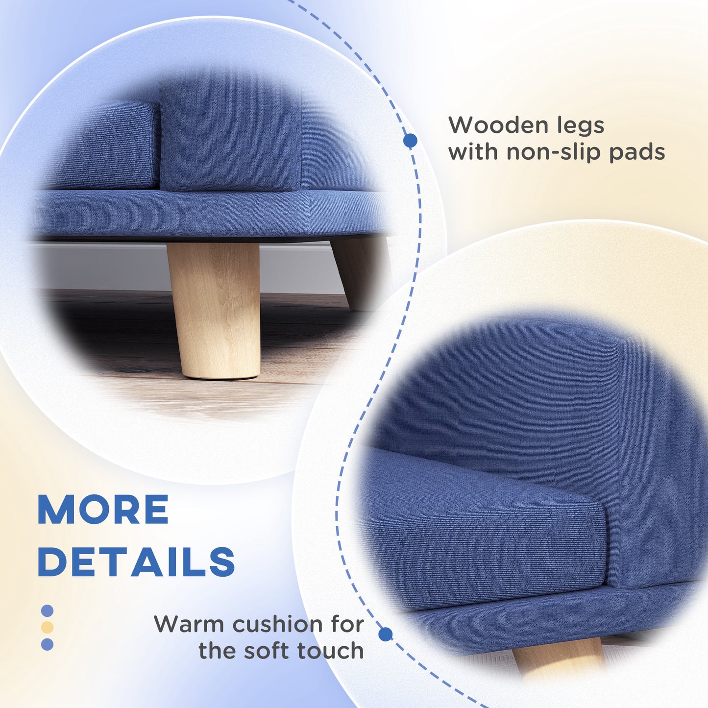 Dog Sofa Couch Bed - Large Washable Cushion for Dogs & Cats