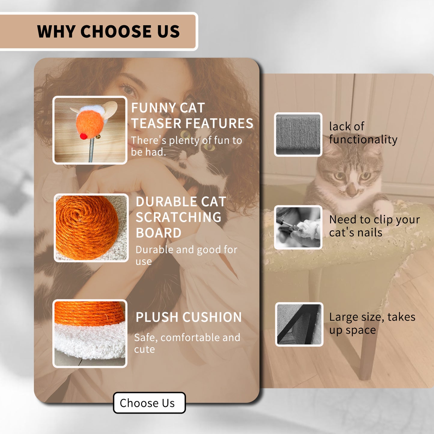 Cat Scratcher - 3-in-1 Multi-Functional Design - Purrfect Pet Haven