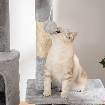Floor Standing Cat Tree - Height Adjustable 94.5" Climbing Tower