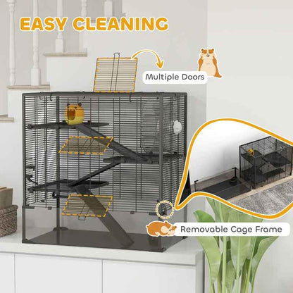 Large Hamster Cage - 4 Tier Deep Tempered Glass Bottom