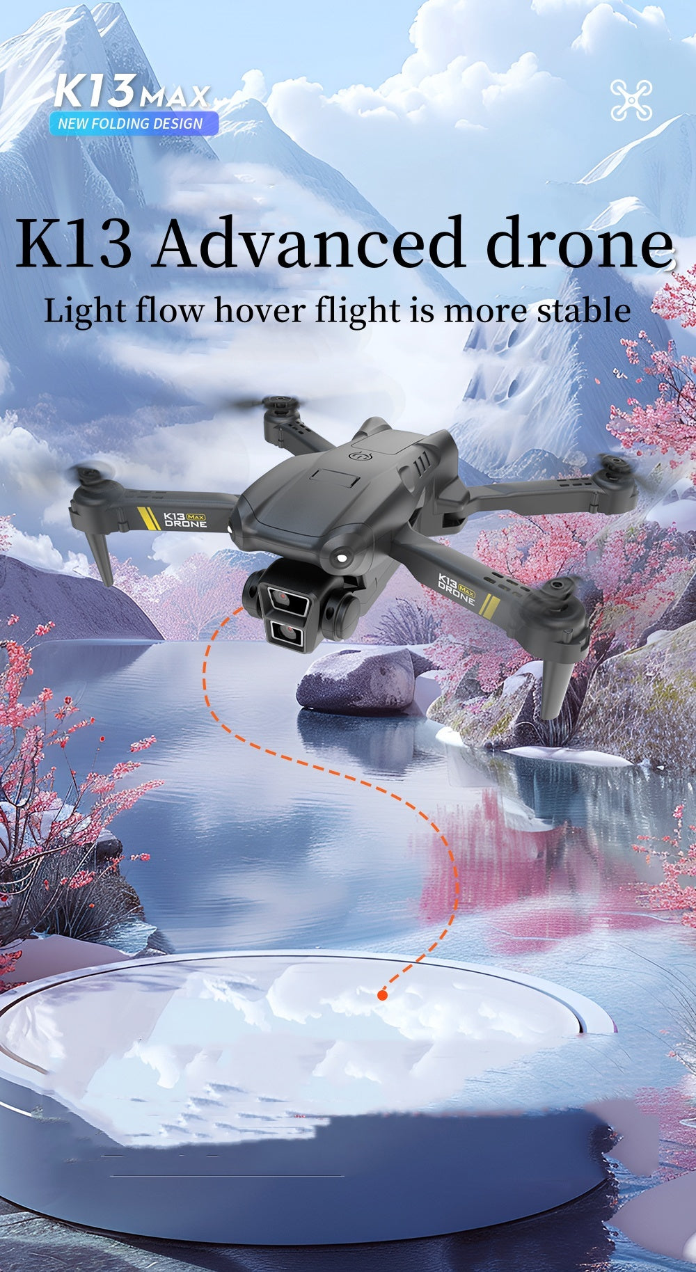 K13 Smart Pet Photography Drone with 2 Batteries - Beginner Friendly