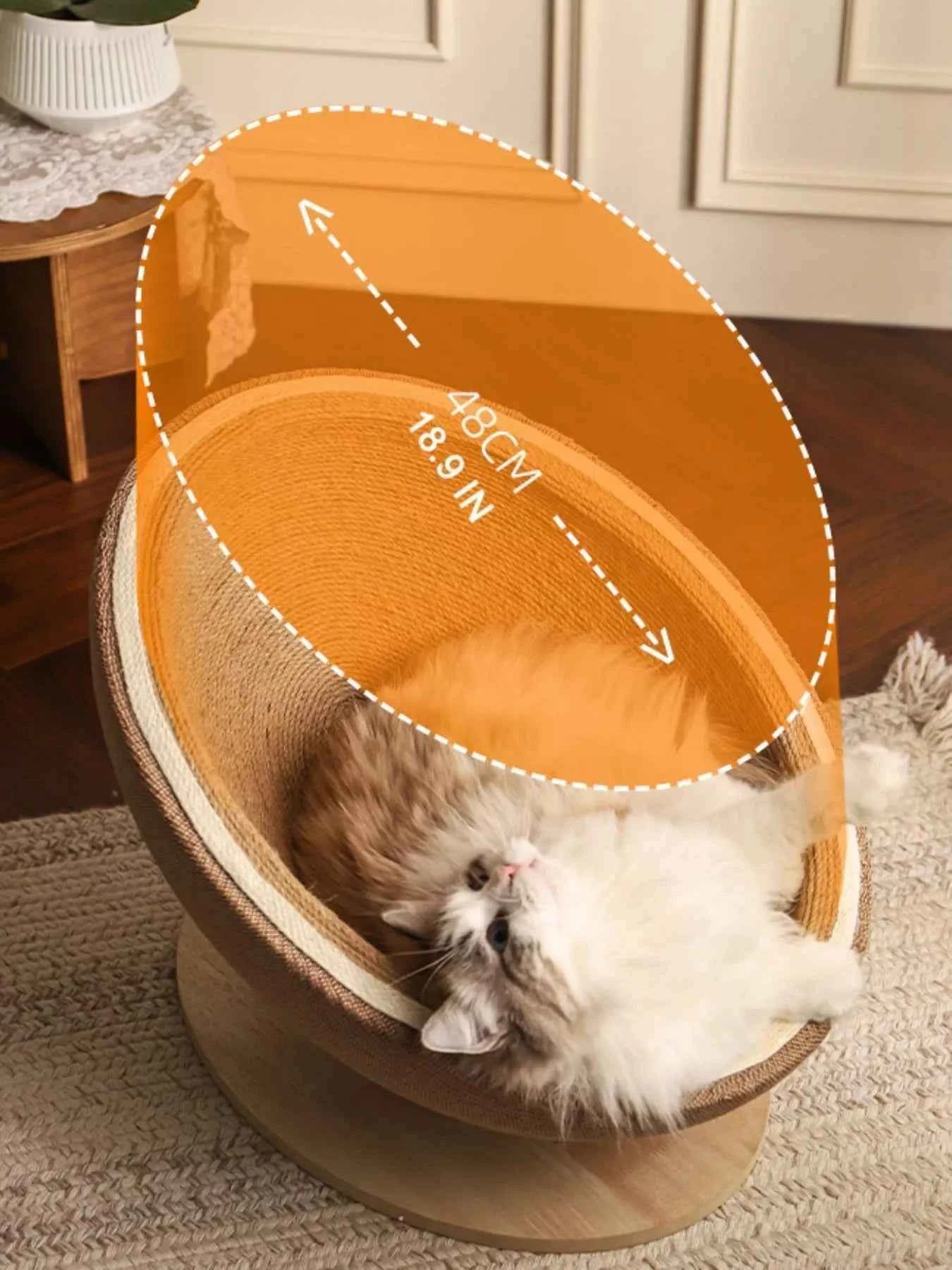 Cat Scratcher Nest Bed - Semi-enclosed with Hemp Rope